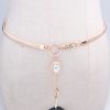 Women Fashion Simple Rhinestone Metal Chain Belt