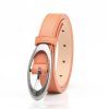 Women Simple Creative Oval Alloy Buckle Belt