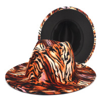 Unisex Retro Tiger Print Outdoor Fedora Hat