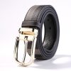 Men Fashion Plaid Casual Leather Pin Buckle Belt