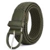 Women'S Fashion Casual Solid Color Alloy Pin Buckle Woven Elastic Canvas Belt