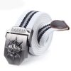 Men Fashion Personality Skull Buckle Thickened Canvas Belt