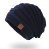 Men Women Fashion Solid Color Knitted Woolen Beanies Hat