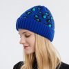 Womne Fashion Winter Leopard Knitted Beanies Hat