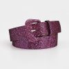 Women'S Vintage Glitter Trim Wide Belt