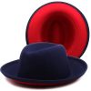 Unisex Fashion Two Tone Wool Wide Brim Felt Hat