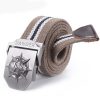 Men Fashion Personality Skull Buckle Thickened Canvas Belt