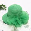 Women Fashion Bow Mesh Decorative Eaves Fedora