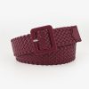 Women'S Fashion Candy Color Square Buckle Braided Wide Belt