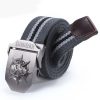 Men Fashion Personality Skull Buckle Thickened Canvas Belt