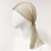 Women Fashion Creative White Rhinestone Bandana Hat