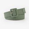 Women'S Fashion Candy Color Square Buckle Braided Wide Belt