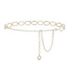 Women'S Fashion Single Layer Waist Chain Pendant Decorated Metal Hollow Out Belt