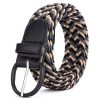 Women'S Fashion Casual Solid Color Alloy Pin Buckle Woven Elastic Canvas Belt