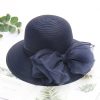 Women Fashion Bow Mesh Decorative Eaves Fedora