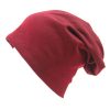 Women Hip- Hop Casual Soild Color Loose Cotton Beanie Hat