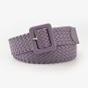 Women'S Fashion Candy Color Square Buckle Braided Wide Belt