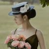 Women Fashion Pearl Floral Decoration Banquet Hat
