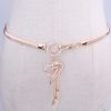 Women Fashion Simple Rhinestone Metal Chain Belt