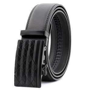 Men Casual Automatic Buckle Two-Layer Cowhide Leather Belt