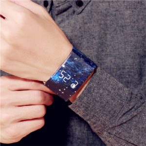 Unisex Unique LED Clock Watch Digital Paper Wristband Watch