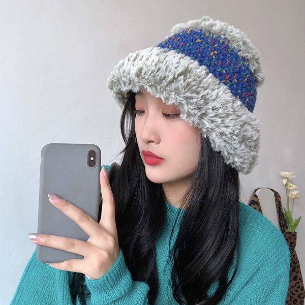 Women Autumn And Winter Plush Thick Cold-Proof Warm Bucket Hats