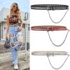 Women Rivets Fashion Hollow Punk Pin Buckle Belt