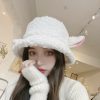 Women Winter Cute Cartoon Lamb Ears Warm Fisherman Hat