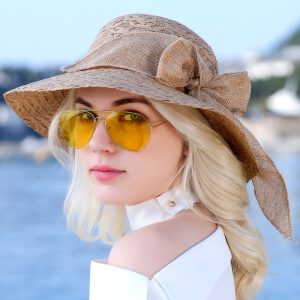 Women Fashion Elegant Summer Woven Straw Braid Sun Hat