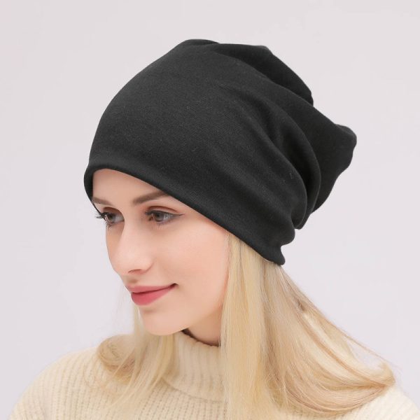 Women Hip- Hop Casual Soild Color Loose Cotton Beanie Hat