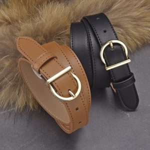 Women Fashion Simple Leather Belt