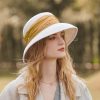 Women Retro Pearl Trim Flat Felt Hat