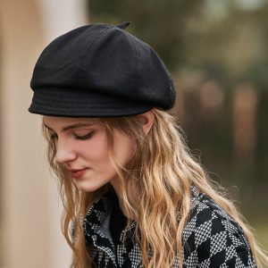 Women Autumn And Winter Dome Stitching Retro Hat