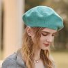 Women Retro Solid Color Small Sequins Decorative Beret