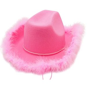 Women Fashion Solid Color Frayed Cowboy Hat