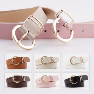 Women'S Casual Fashion Simple Solid Color Pin Buckle Belt