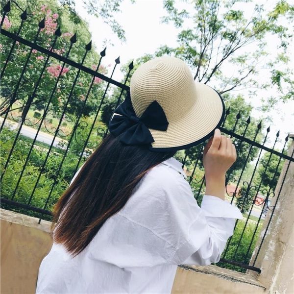 Women Fashion Straw Summer Vacation Bow Sun Hat