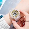 Women Sporty Jelly Transparent Color Waterproof Design Digital Watch