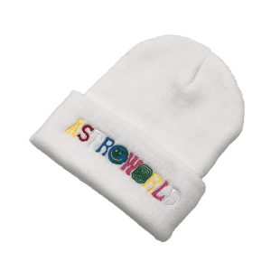 Women Fashion Simple Multicolor Letters Astroworld Beanie Hat