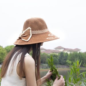 Women Fashion Simple Letter Bow Sunshade Hat