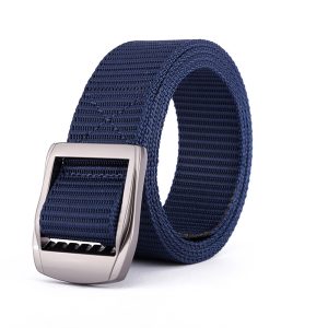 Unisex Fashion Casual Outdoor Solid Color Alloy Buckle Breathable Canvas Belt