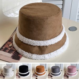 Women Winter Fashion Outdoor Fleece Warm Cotton Bucket Hat