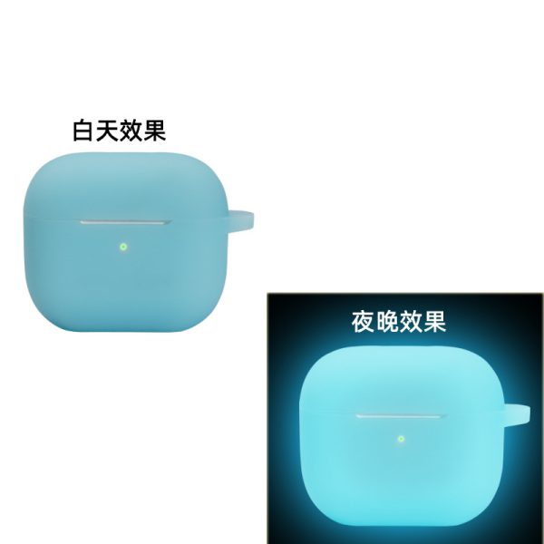 Fashion Simple Solid Color Luminous Protectiv Silicone Airpods Case