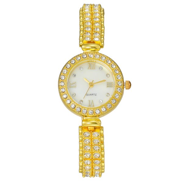 Women'S Simple Fashion Round Diamond Set Dial Bracelet Watch