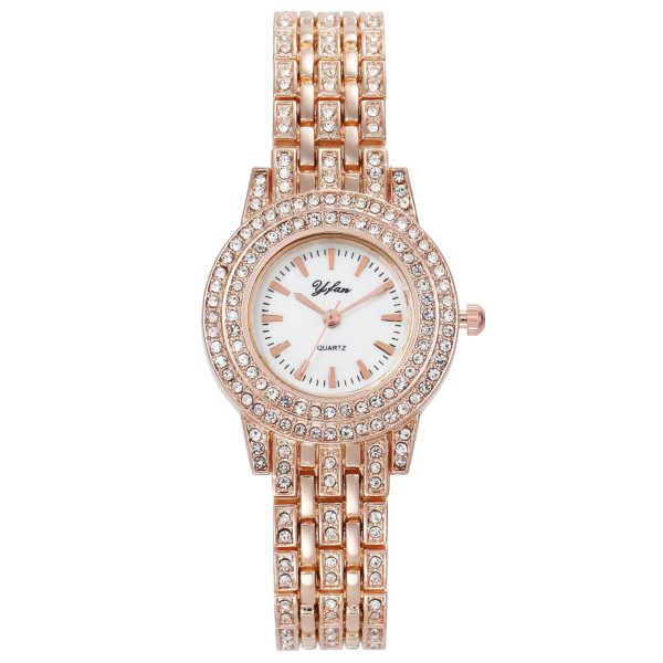 Women'S Fashion Casual Rhinestone Set Steel Strap Quartz Watch