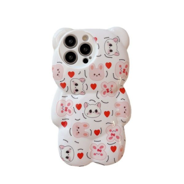 Fashion Cute Bear Rabbit Heart Anti-Drop Phone Apple Case