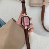 Women Fashion Simple Solid Color Leather Band