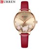 Women'S Casual Fashion Printed Round Dial Waterproof Quartz Leather Belt Watch