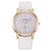 Women'S Casual Fashion Solid Color Round Dial Alloy Buckle Quartz Leather Band Watch