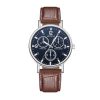 Men'S Casual Fashion Round Dial Leather Band Quartz Watch